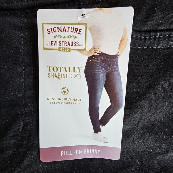 NEW Levi's Gold Totally Shaping Black Pull-On High Rise Skinny Jeans W33 L28 - Picture 6 of 10